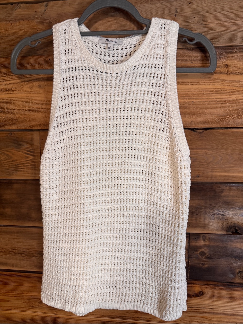 Madewell Crochet Tank Boho Classic Size Large 100% Cotton